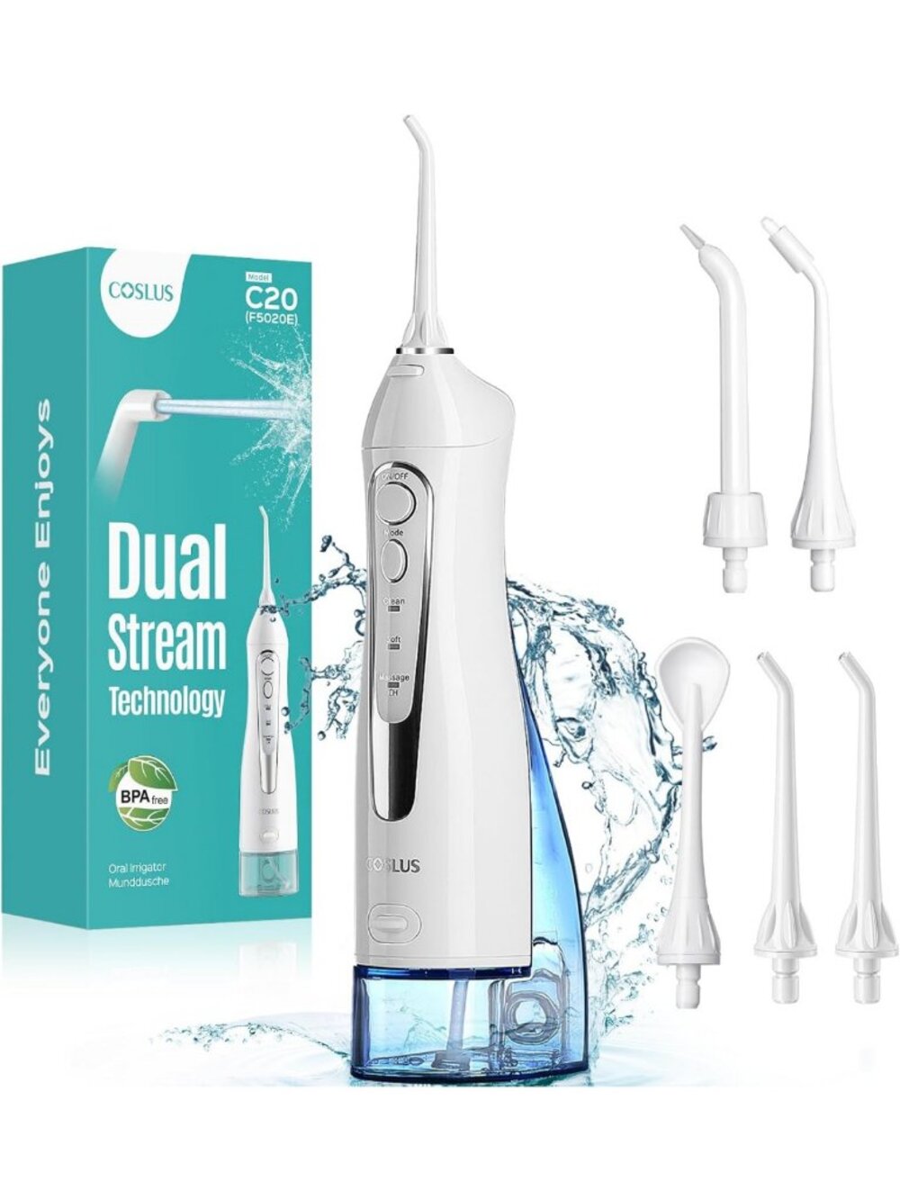 Water Dental Flosser with 300ML Tank - ADA Accepted, Powerful Teeth Cleaning